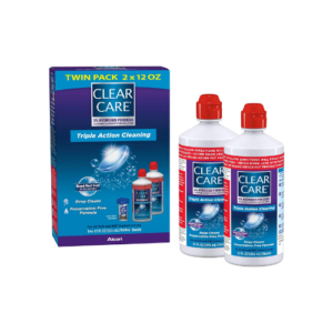 Clear Care Cleaning Solution with Lens Case, Twin Pack, 12-Ounces Each